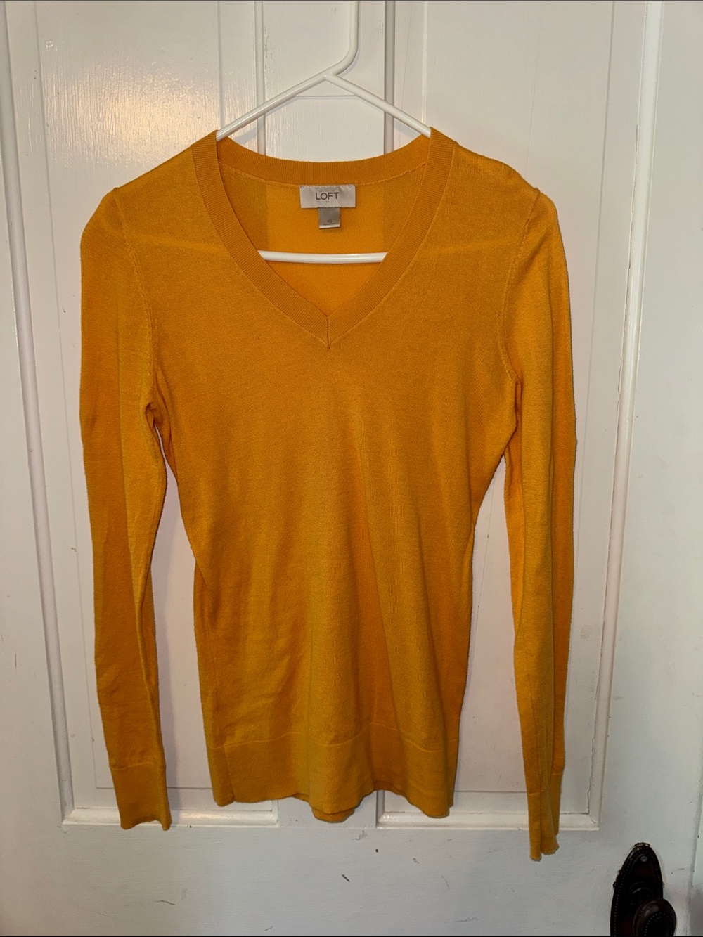 LOFT Mustard Yellow V-Neck Sweater
